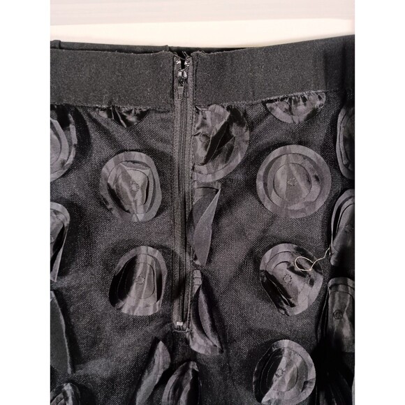 Ashley Stewart Black Polka Dot Lined Stretch Waist Zip Skirt Plus Size 26 / 28 - Picture 5 of 6